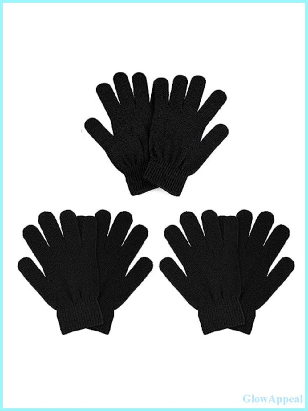 3 Pairs Stretchy Acrylic Knit Gloves for Men Women Winter Cold Weather